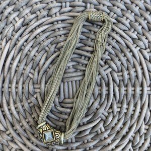 Multi-strand Gray Statement Necklace